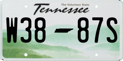 TN license plate W3887S