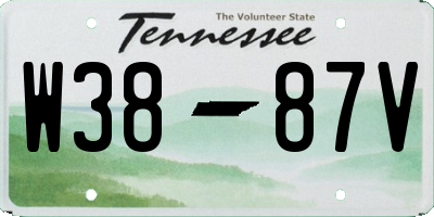 TN license plate W3887V