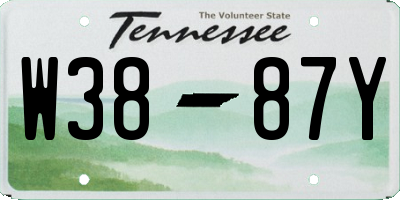 TN license plate W3887Y
