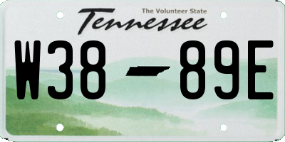 TN license plate W3889E