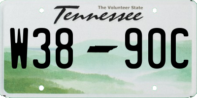 TN license plate W3890C