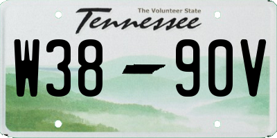 TN license plate W3890V