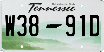 TN license plate W3891D