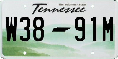 TN license plate W3891M