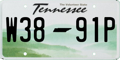 TN license plate W3891P