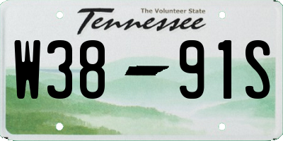 TN license plate W3891S