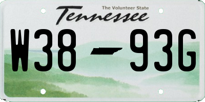 TN license plate W3893G