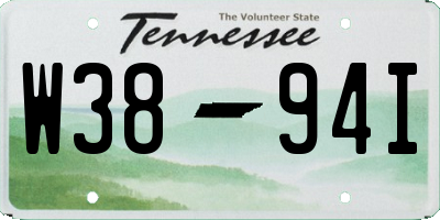 TN license plate W3894I