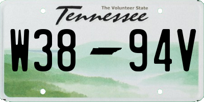 TN license plate W3894V