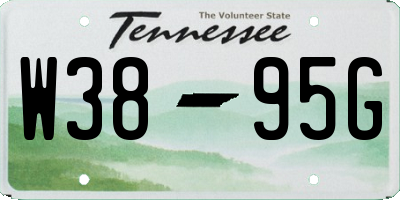 TN license plate W3895G