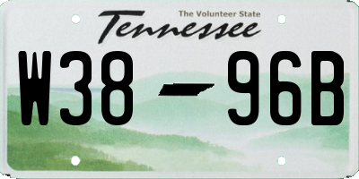 TN license plate W3896B