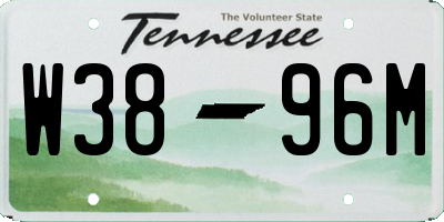 TN license plate W3896M