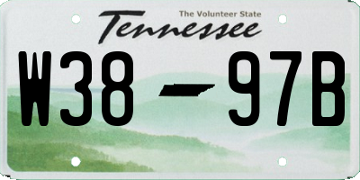 TN license plate W3897B
