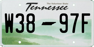 TN license plate W3897F