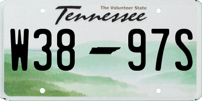 TN license plate W3897S