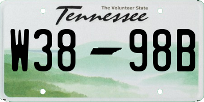 TN license plate W3898B