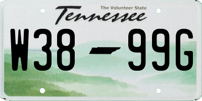 TN license plate W3899G