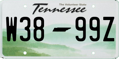 TN license plate W3899Z