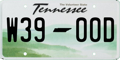 TN license plate W3900D
