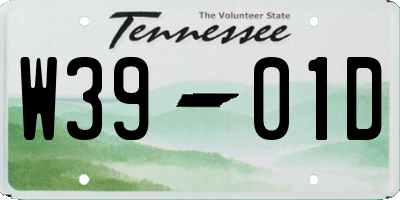 TN license plate W3901D