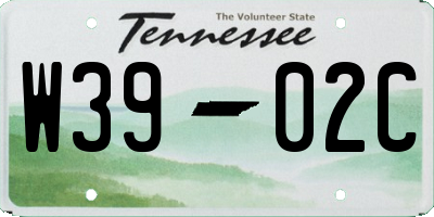 TN license plate W3902C