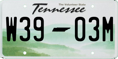 TN license plate W3903M