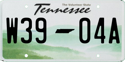 TN license plate W3904A
