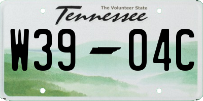 TN license plate W3904C