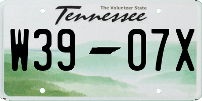 TN license plate W3907X