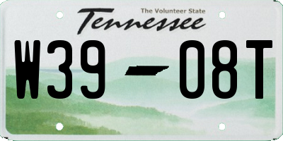 TN license plate W3908T