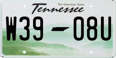 TN license plate W3908U