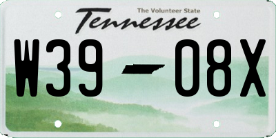 TN license plate W3908X