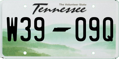 TN license plate W3909Q
