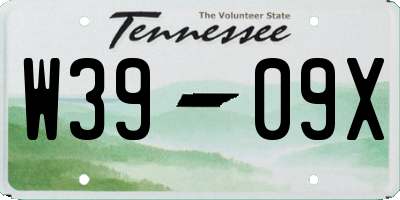 TN license plate W3909X
