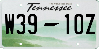 TN license plate W3910Z