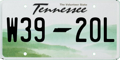 TN license plate W3920L