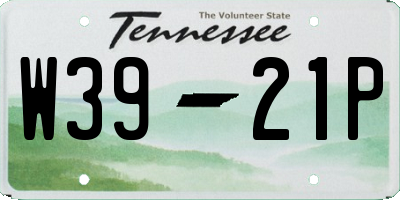 TN license plate W3921P
