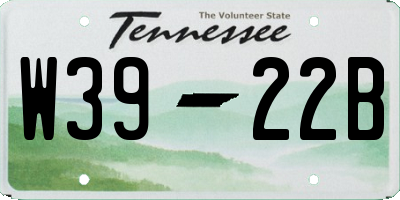 TN license plate W3922B