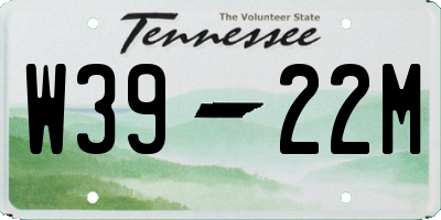 TN license plate W3922M