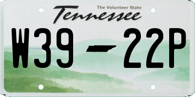 TN license plate W3922P