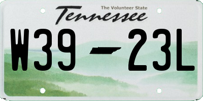 TN license plate W3923L