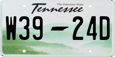 TN license plate W3924D