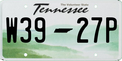 TN license plate W3927P
