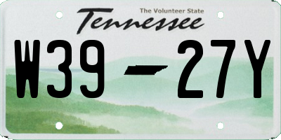 TN license plate W3927Y