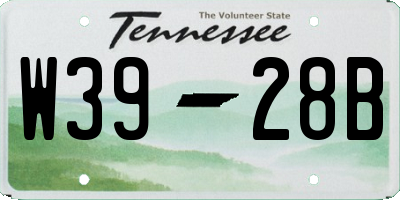 TN license plate W3928B