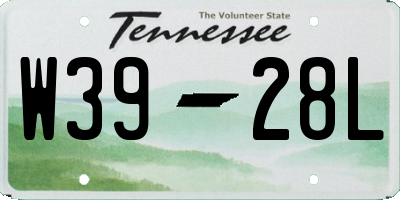 TN license plate W3928L