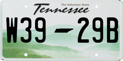 TN license plate W3929B