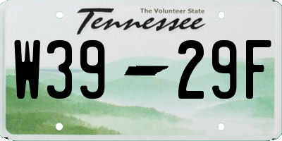 TN license plate W3929F