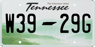 TN license plate W3929G