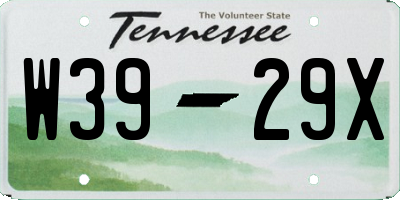 TN license plate W3929X
